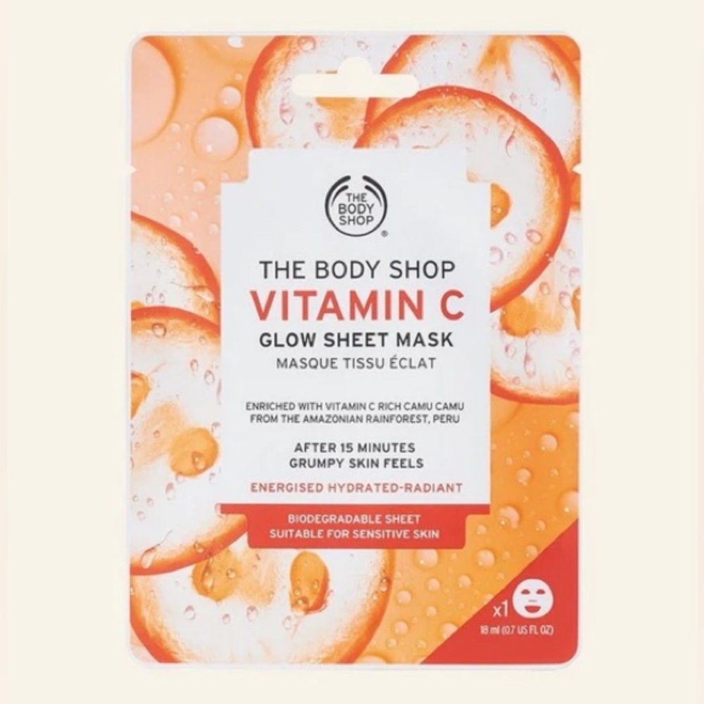 ❤️3/$10 The Body Shop Vitamin C Glow Sheet Mask